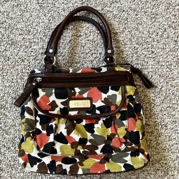 Relic Brand Collection Handbag Vintage Style Canvas Floral Camouflage Tote Purse - Picture 1 of 11